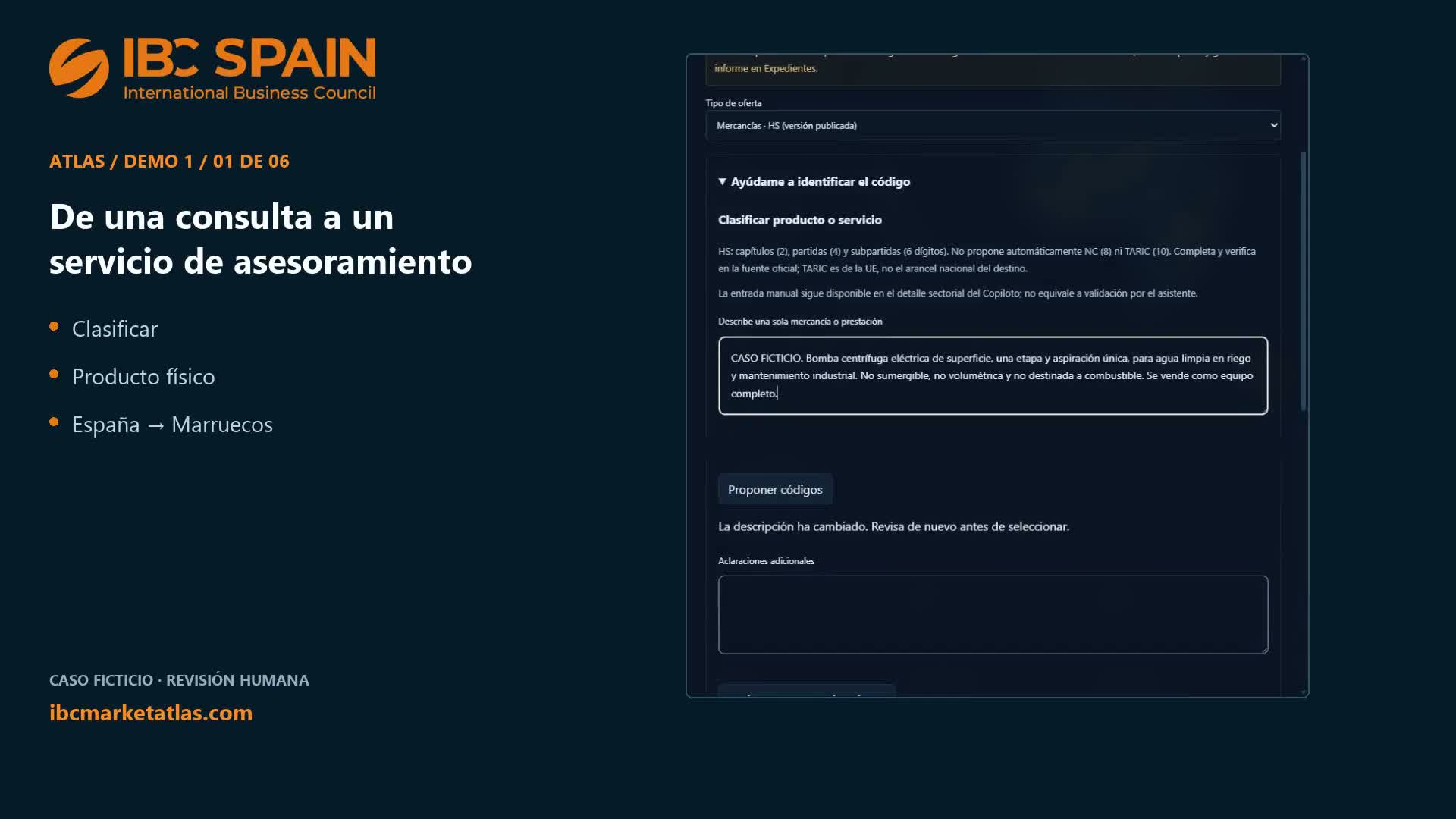 Clasificar un producto y preparar su acceso a Marruecos